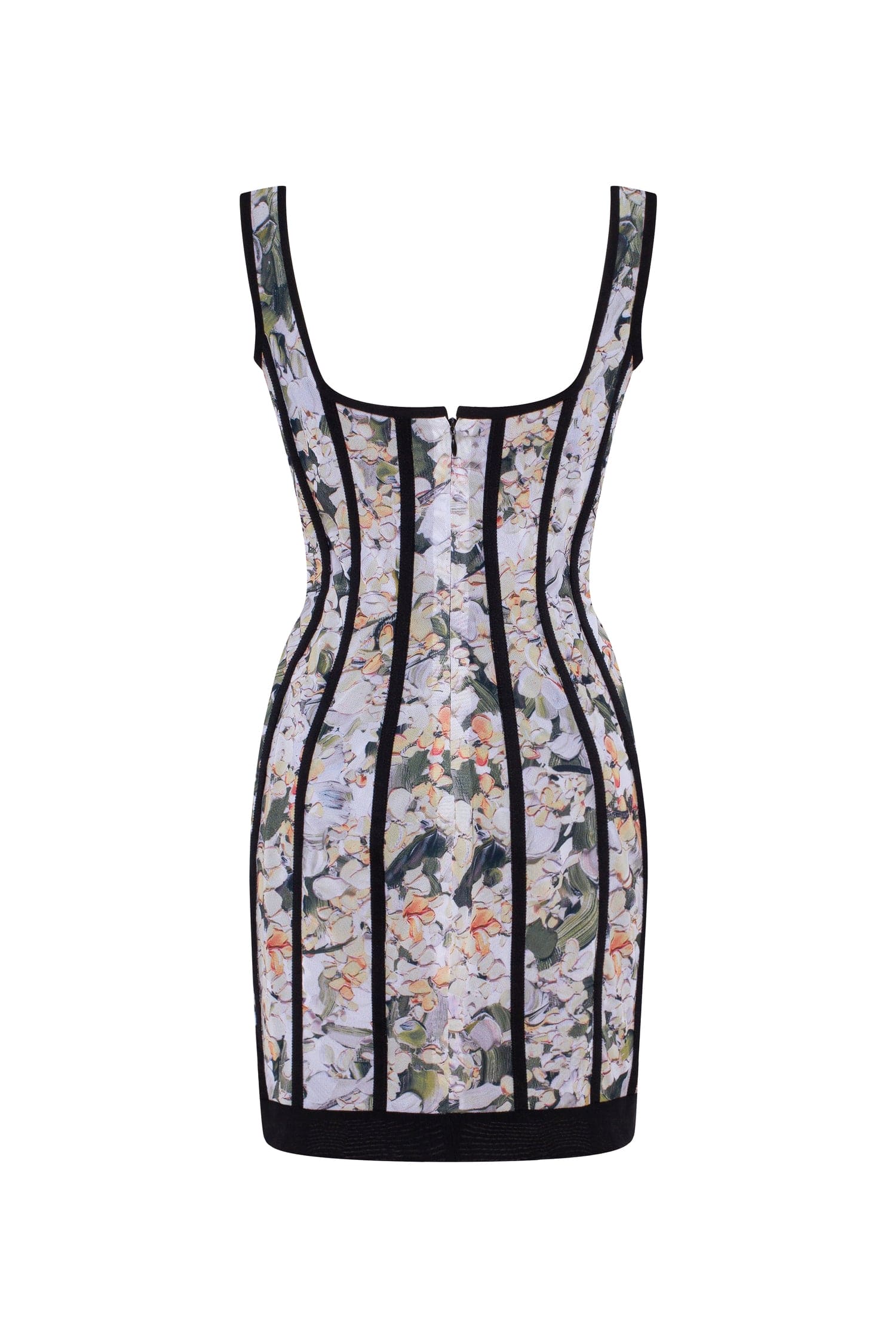 Alluring floral mini dress with bold lace-up hook closure - Image 4