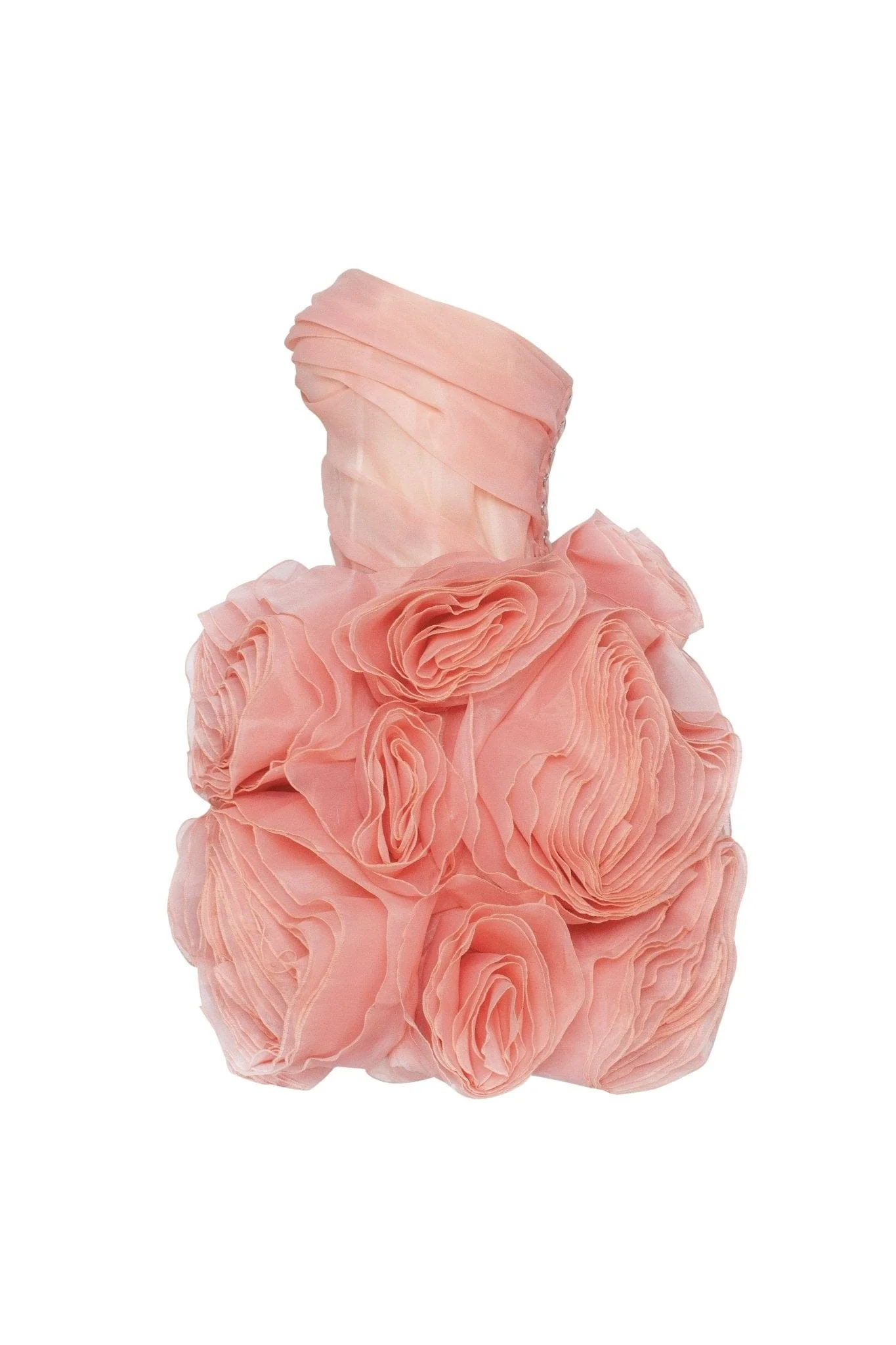 Appliquéd organza coral mini dress - Image 5