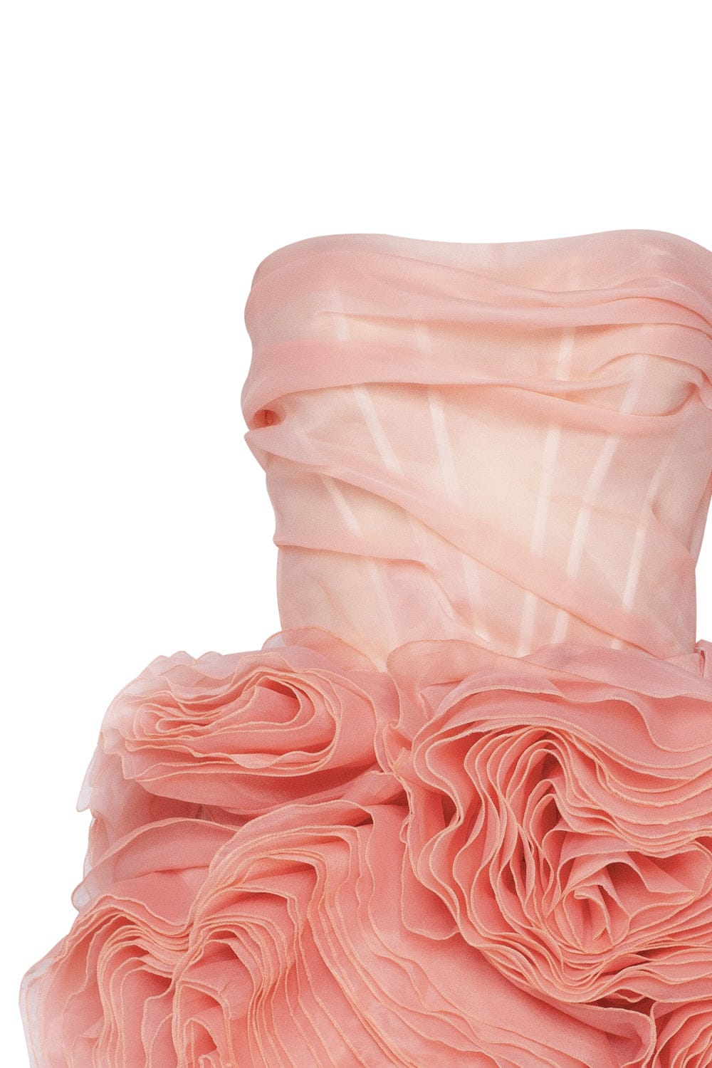 Appliquéd organza coral mini dress - Image 6