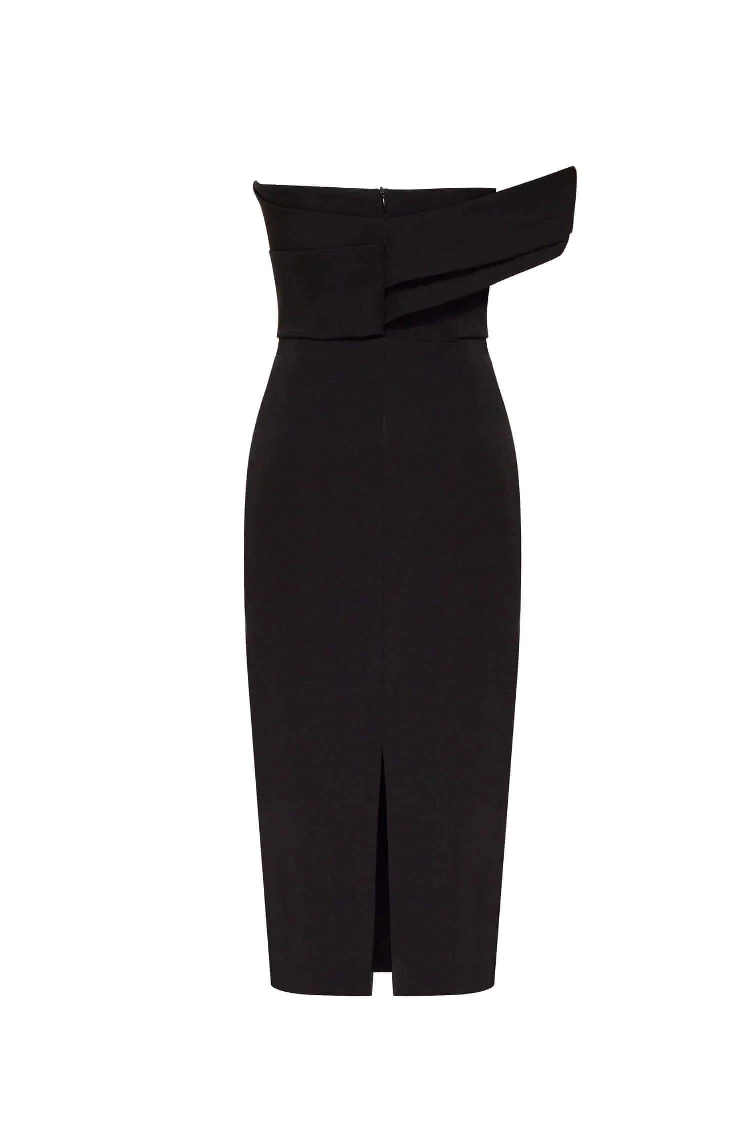 Black Classy midi dress with open neckline - Image 4