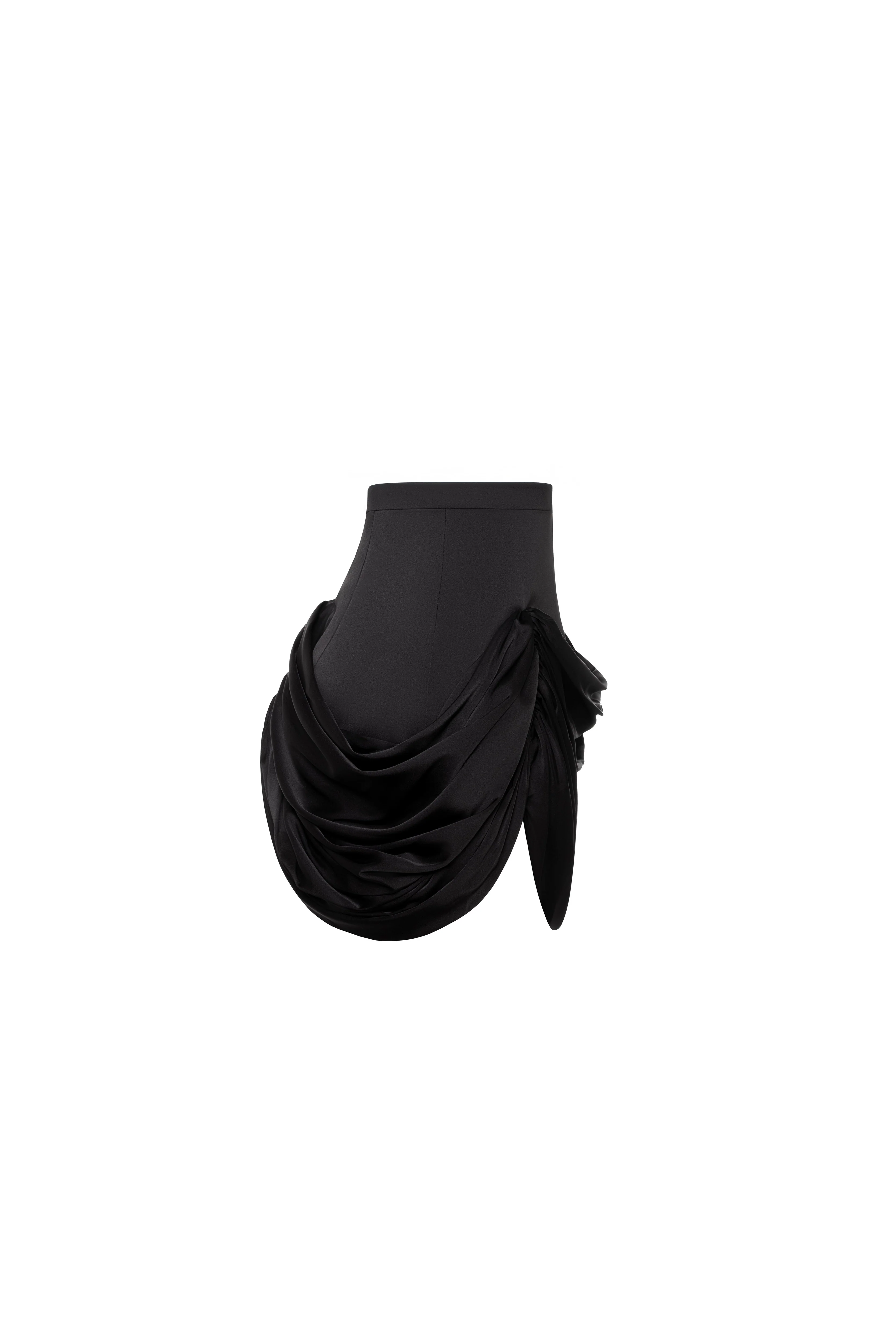 Black mini skirt with draping - Image 3