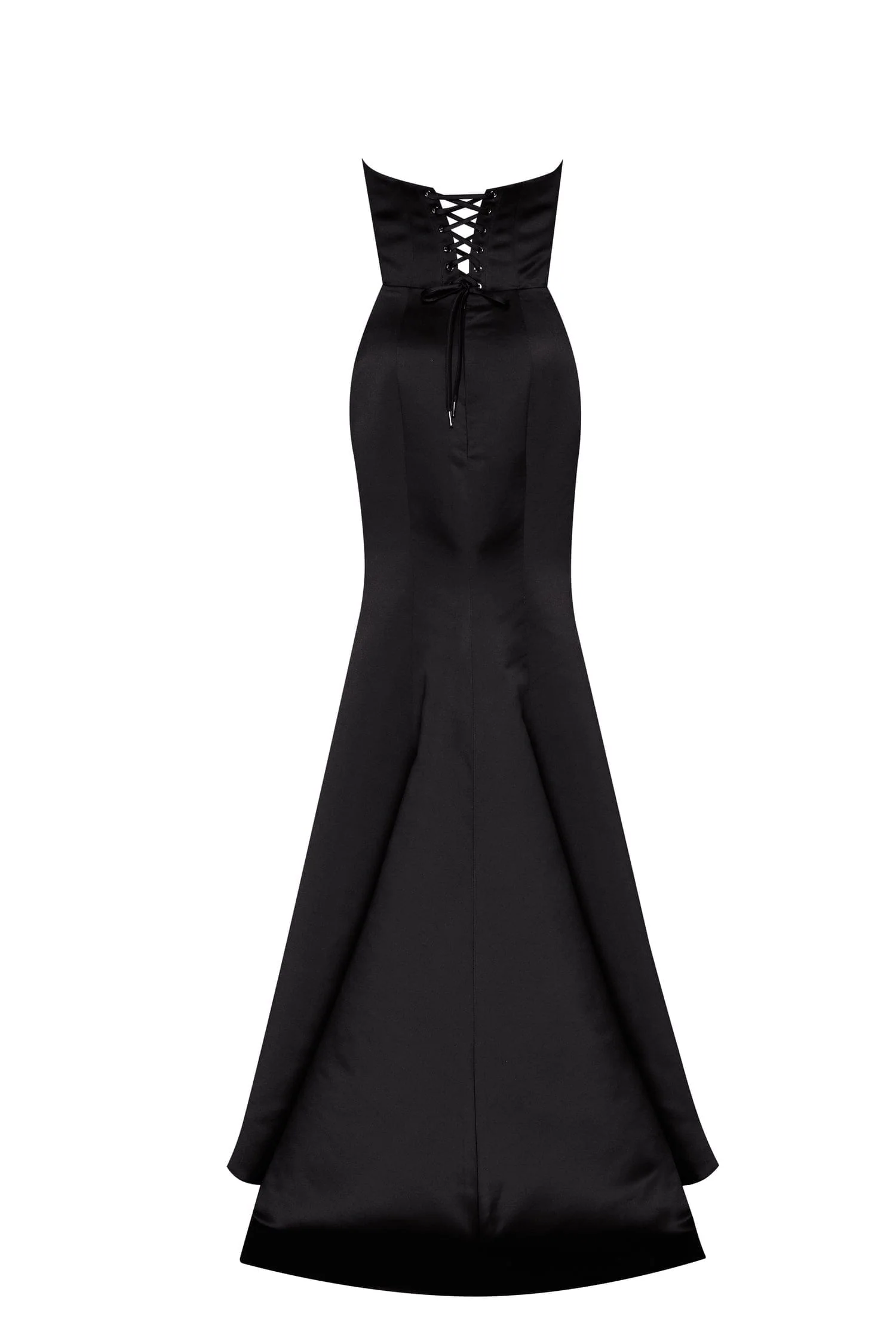 Black Strapless evening gown with thigh slit - Image 4