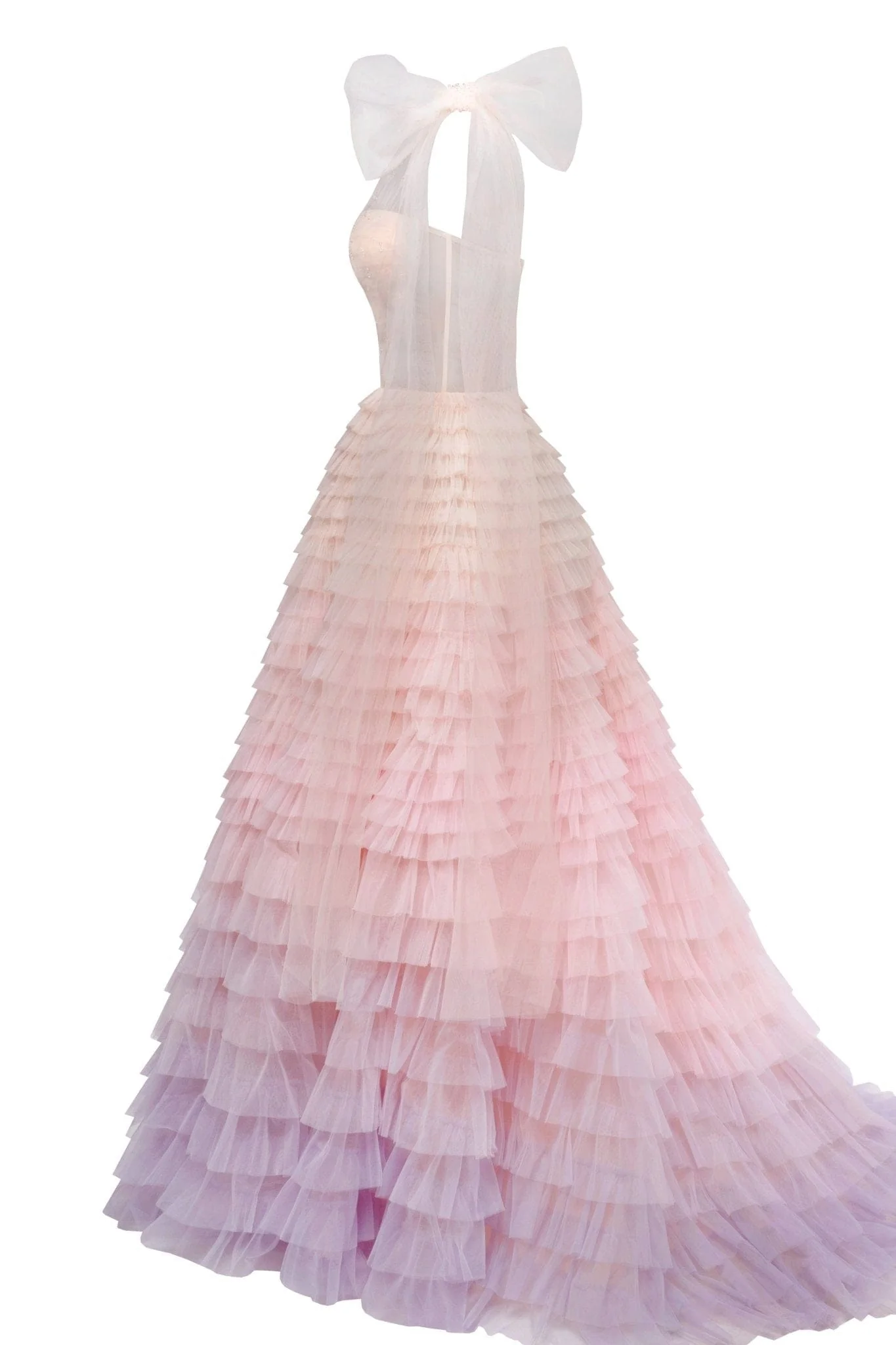 Charming ball gown with the frill-layered ombre maxi skirt - Image 7