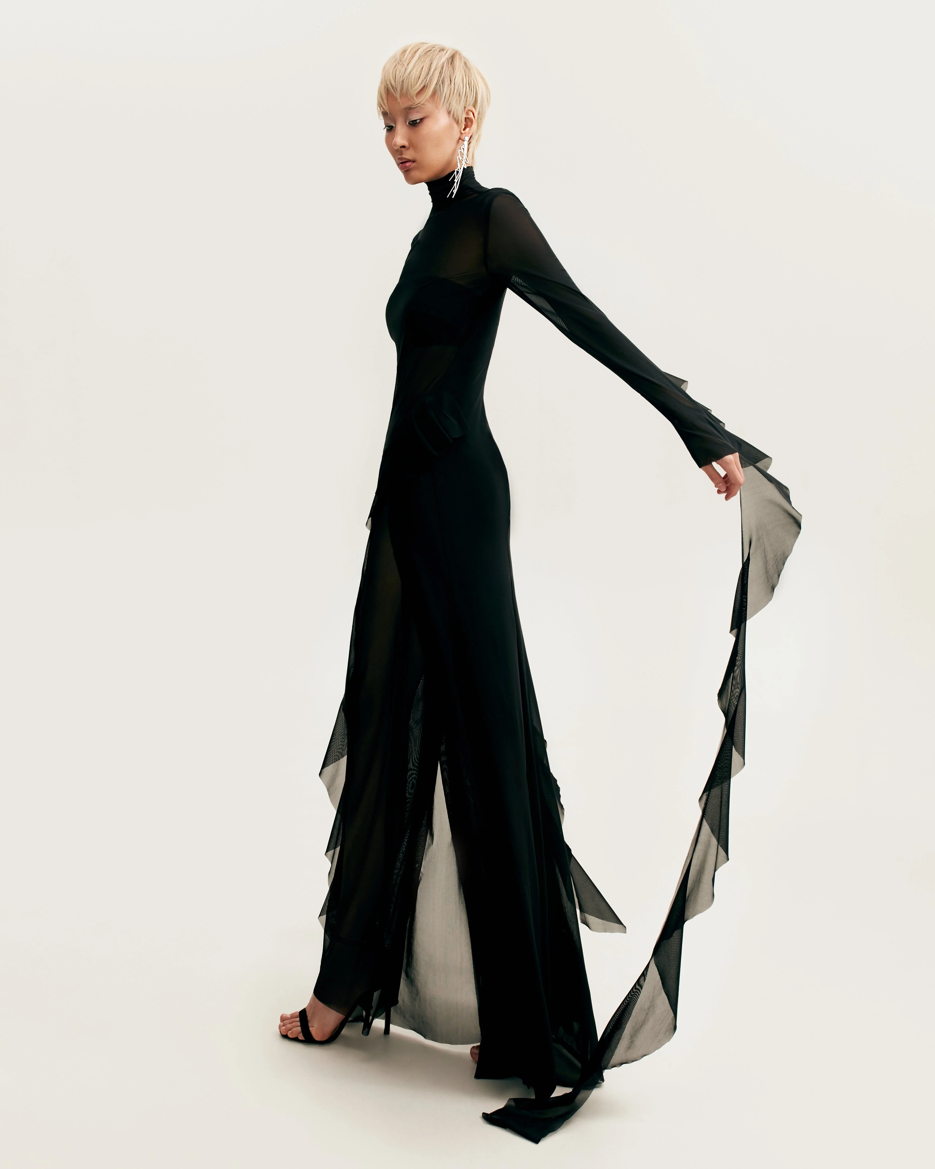 Chic sheer co-ord set in black, Xo Xo - Image 7