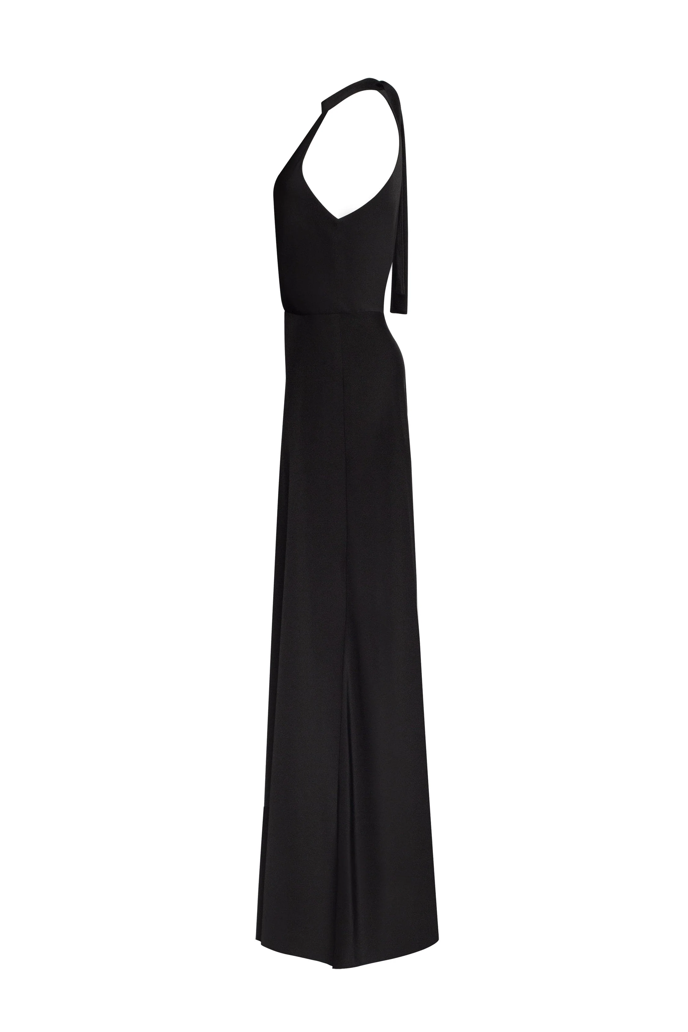 Classical black halterneck satin maxi dress, Xo Xo - Image 6