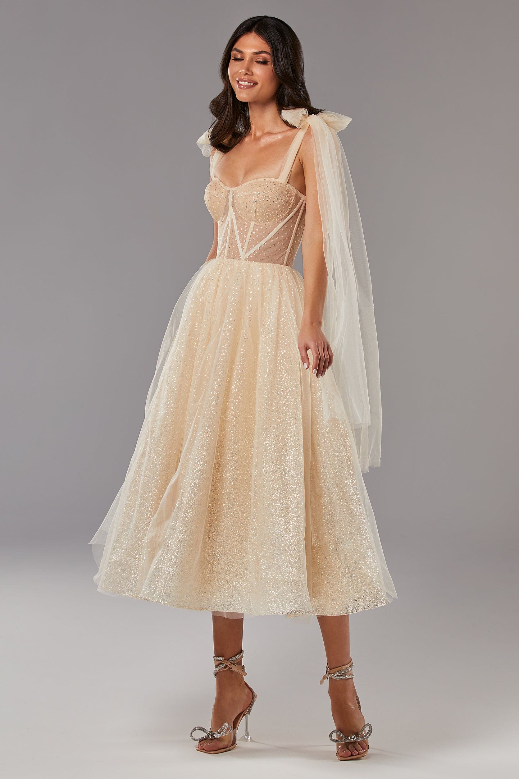Melon Sparkly midi tulle dress - Image 3