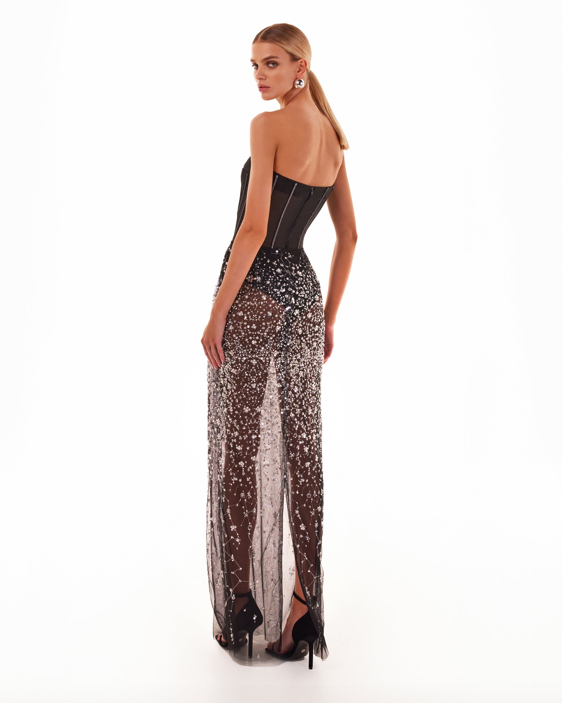 Crystal-covered fabulous black maxi dress - Image 3