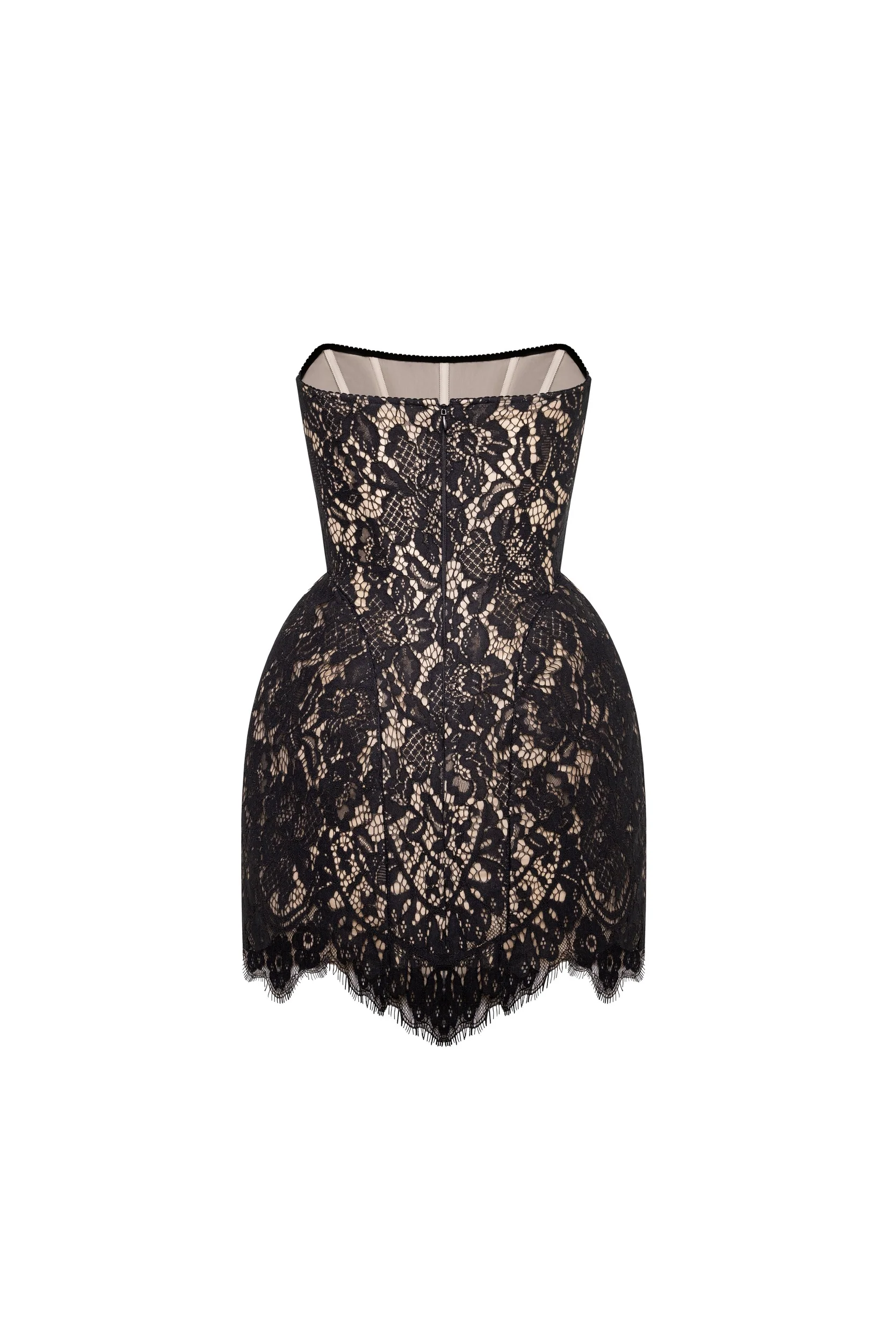 Fitted black lace mini dress - Image 4