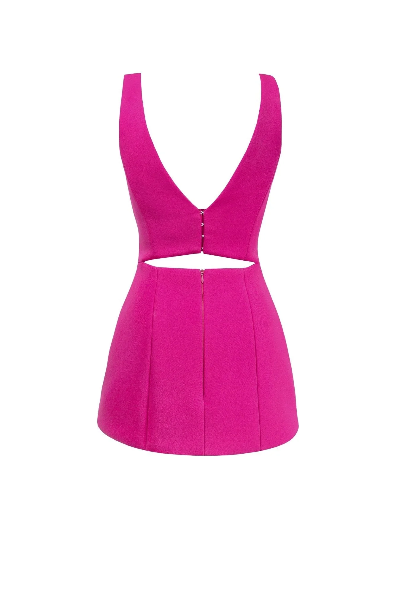 Glossy ultra mini dress in pink with cutouts - Image 4