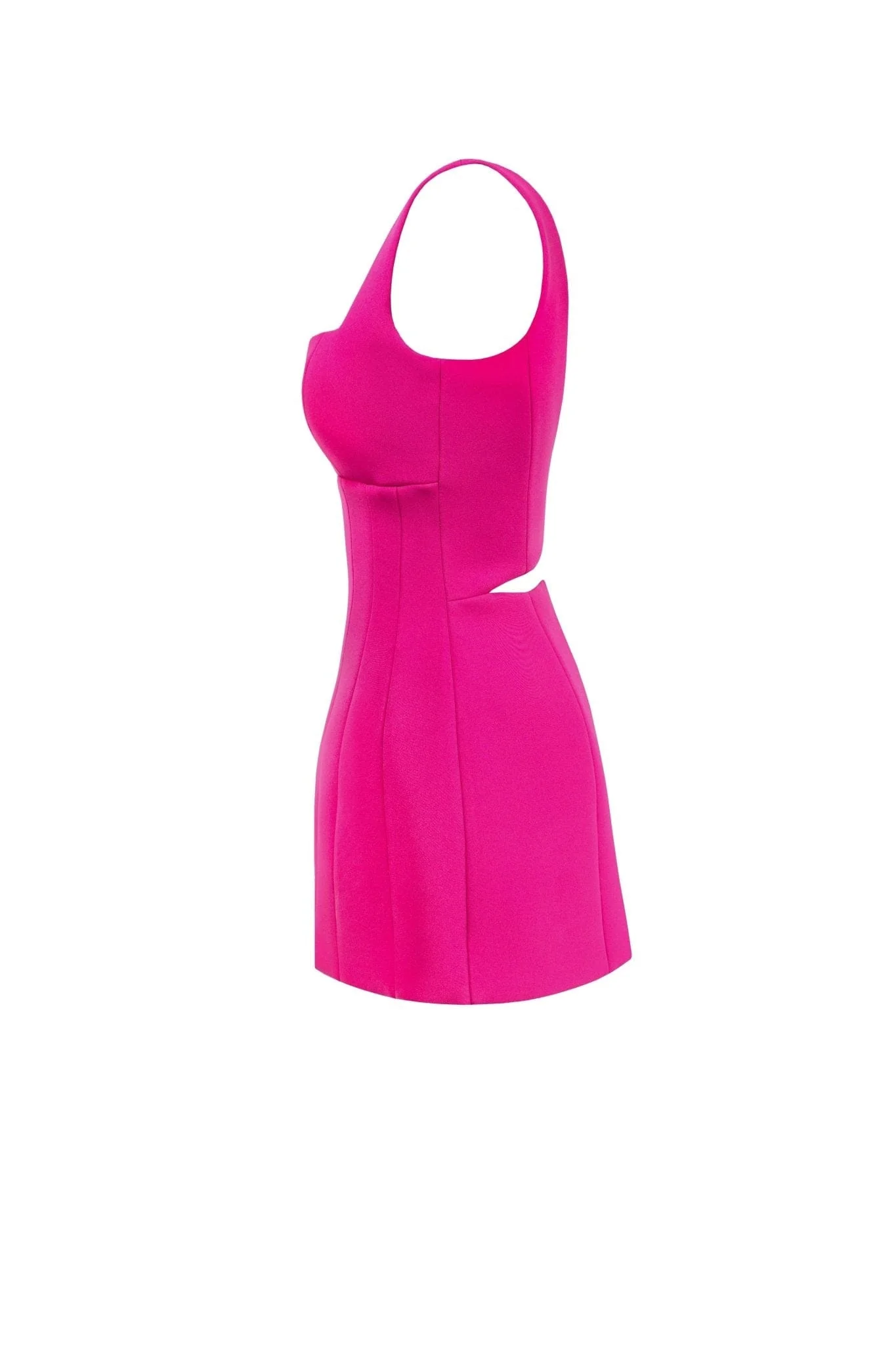 Glossy ultra mini dress in pink with cutouts - Image 7