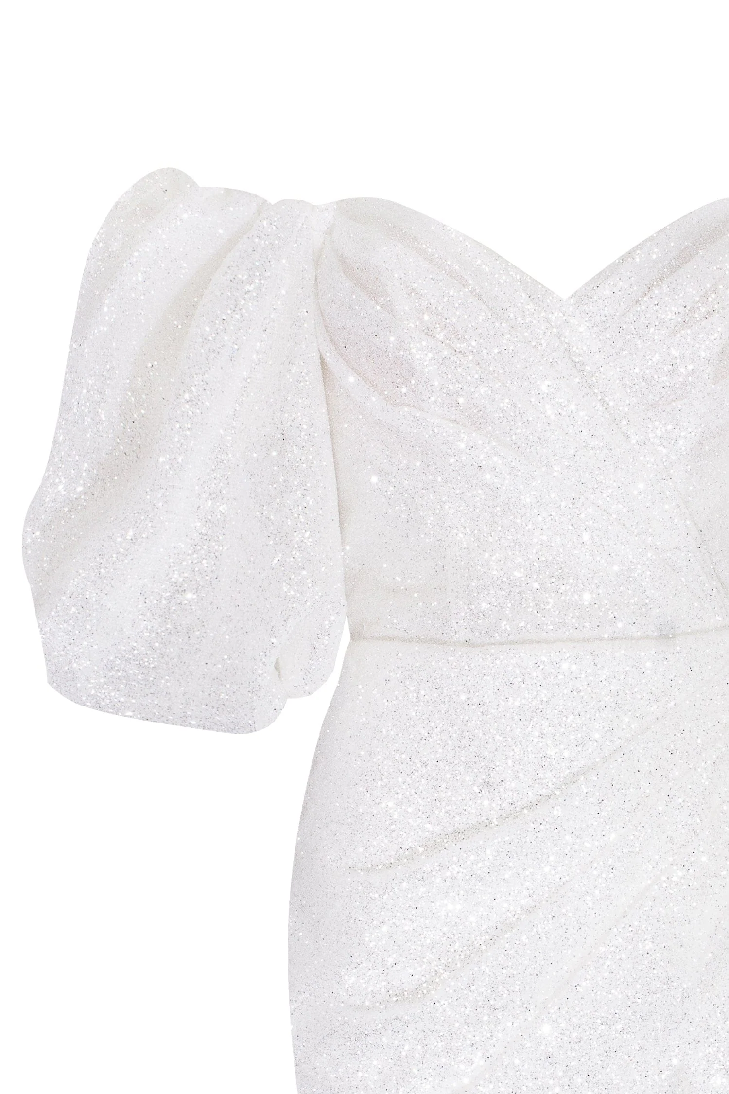 White Cute mini dress with doll sleeves - Image 6