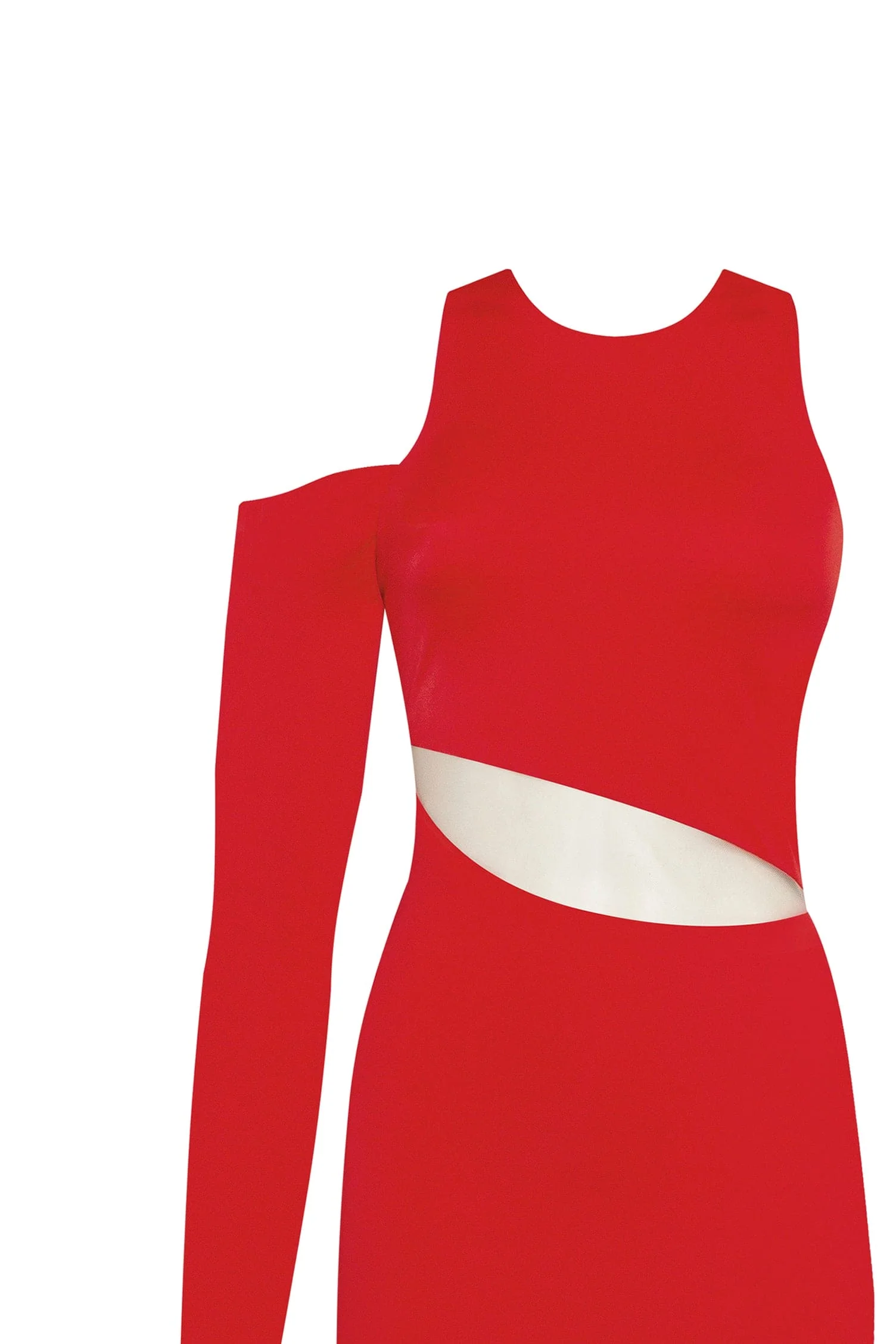 Jaw-dropping asymmetric red midi dress, Xo Xo - Image 6