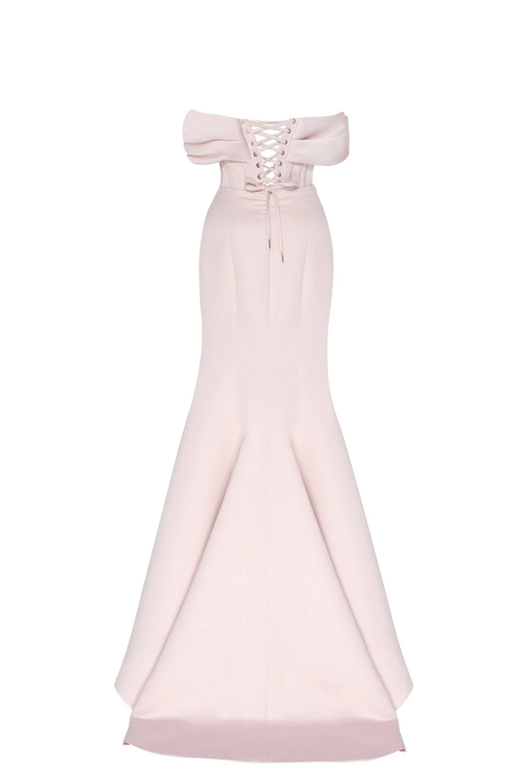 Misty Rose Princess strapless gown with thigh slit - Image 4