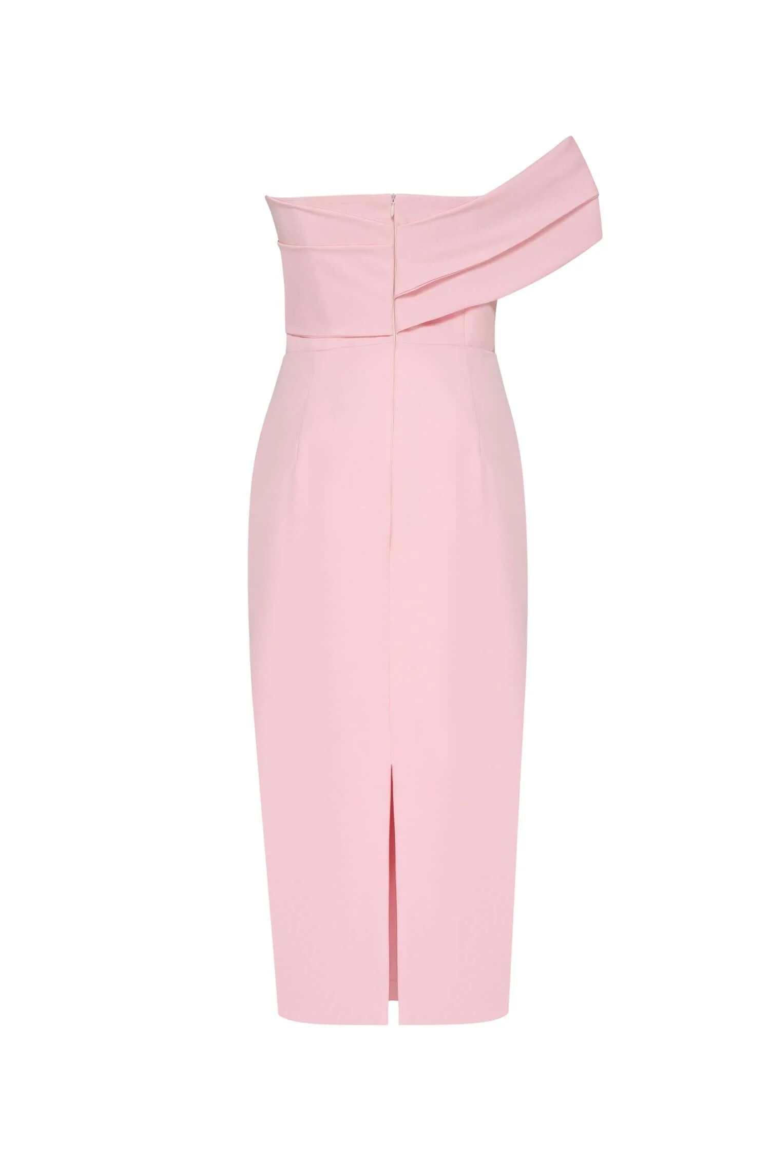Pink Classy midi dress with open neckline - Image 4