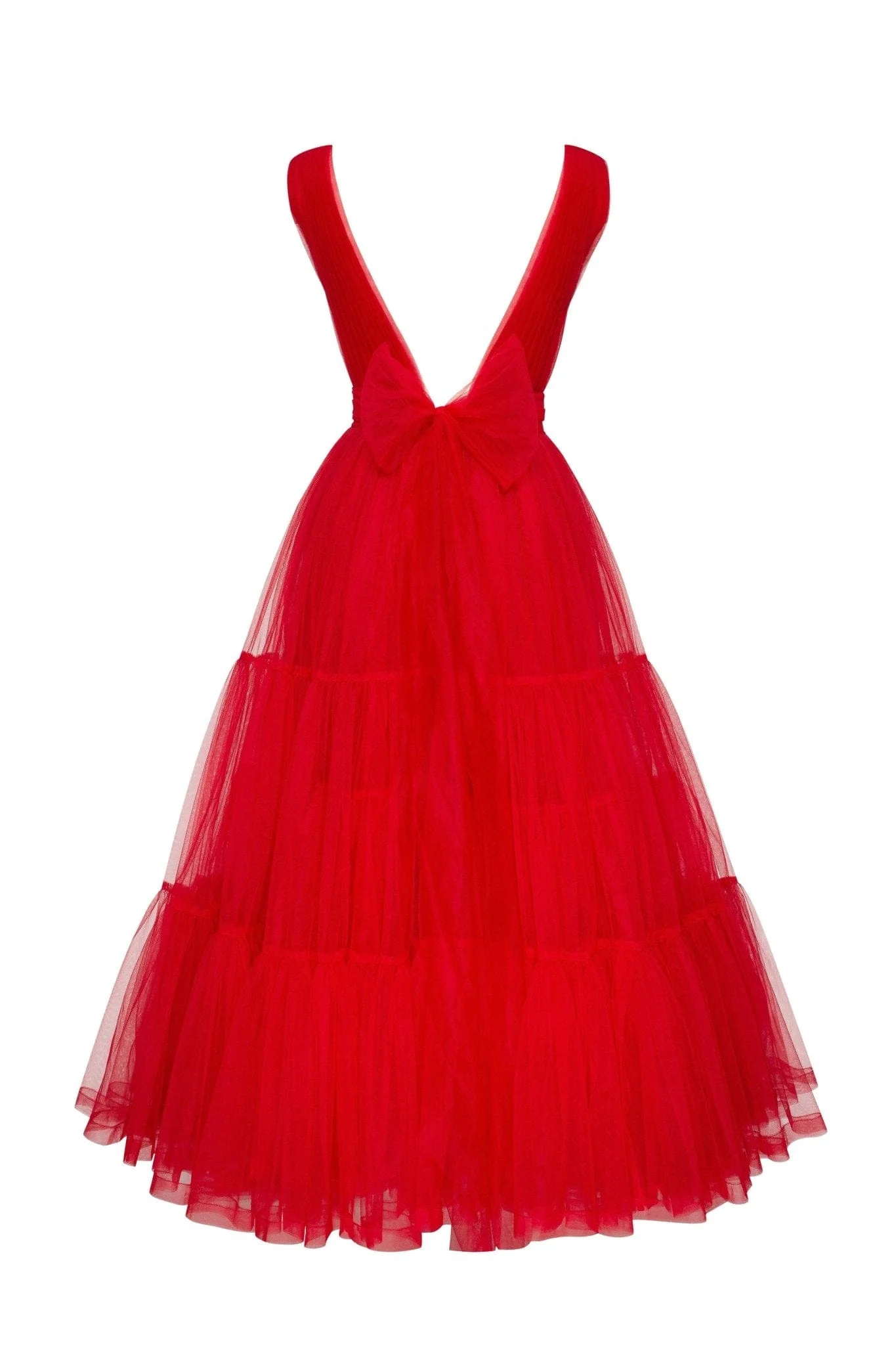 Red Tender midi plunging neckline cut out dress - Image 4