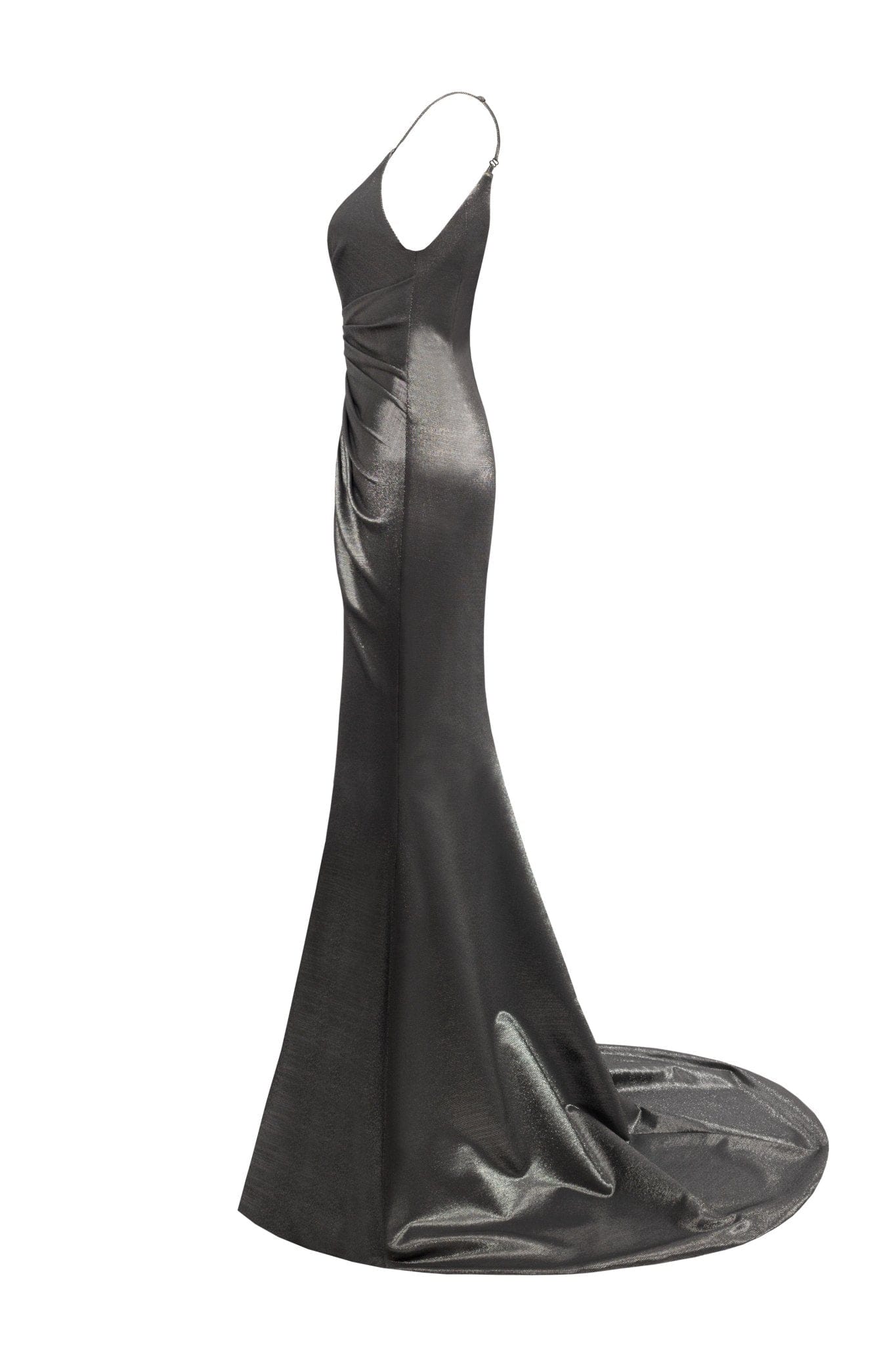 Smoky fitted maxi dress with high slit - Image 5