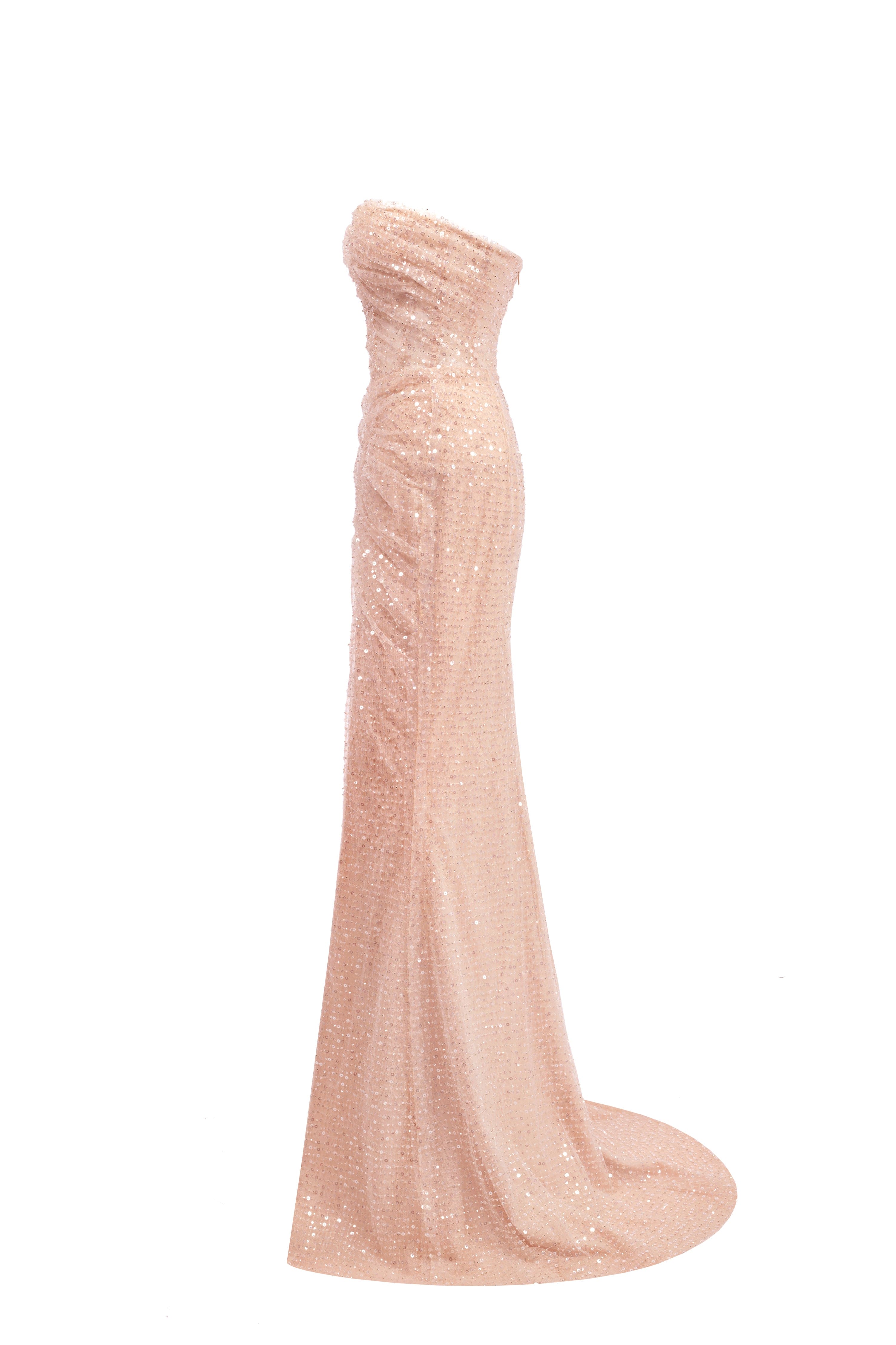 Spectacular sequined maxi dress in gold - Image 7