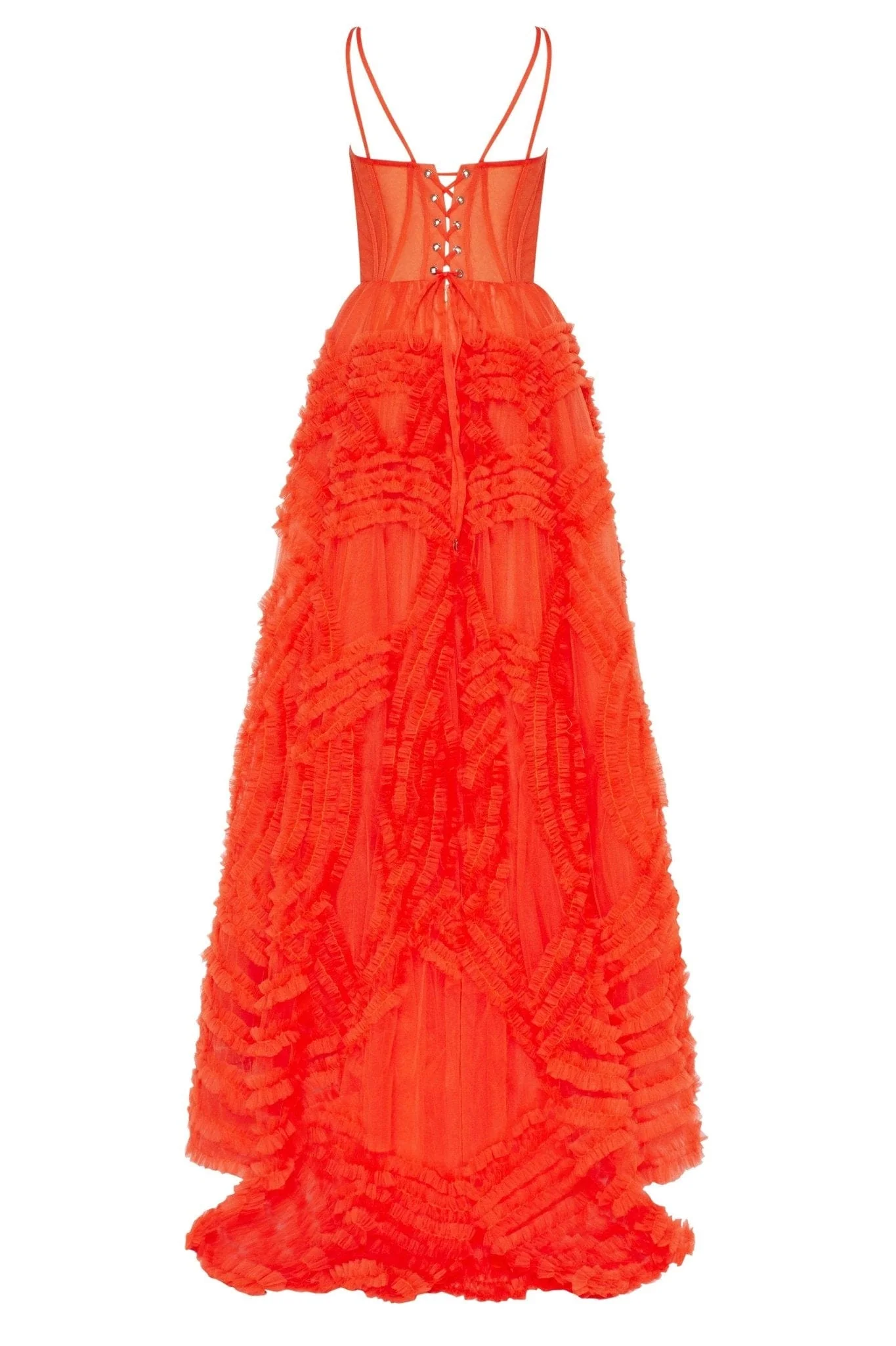 Tangerine Tulle Ornament Maxi Dress - Image 4