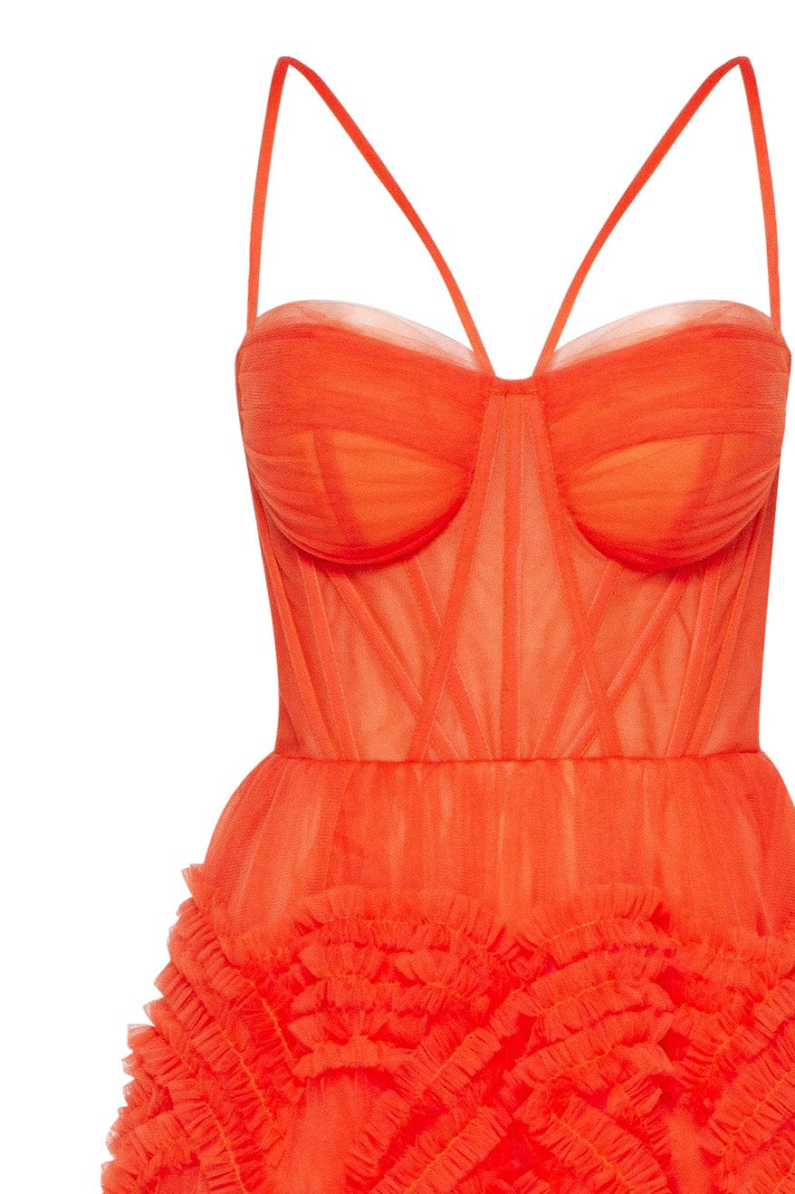Tangerine Tulle Ornament Maxi Dress - Image 6