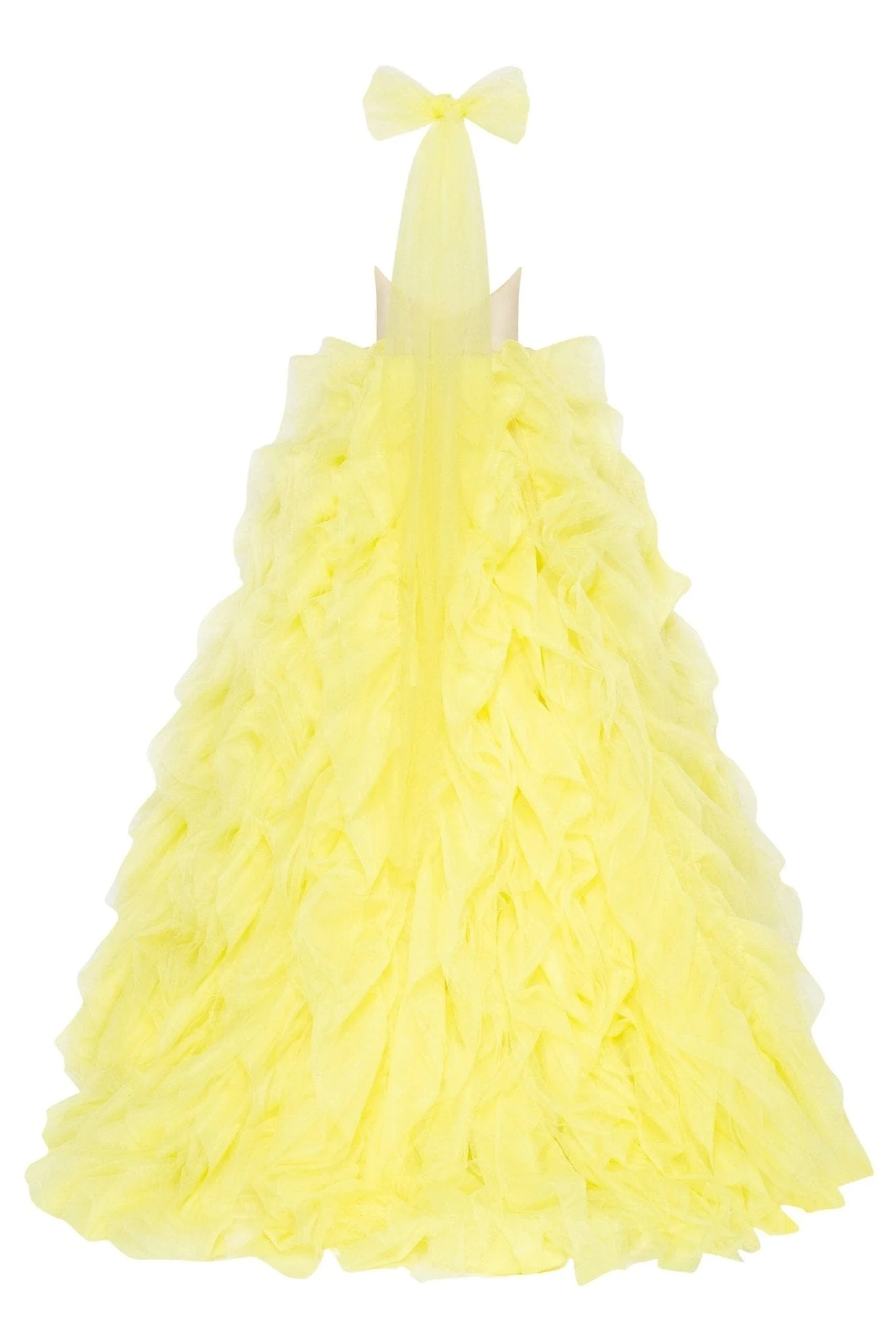 Turtleneck festive yellow evening gown - Image 4