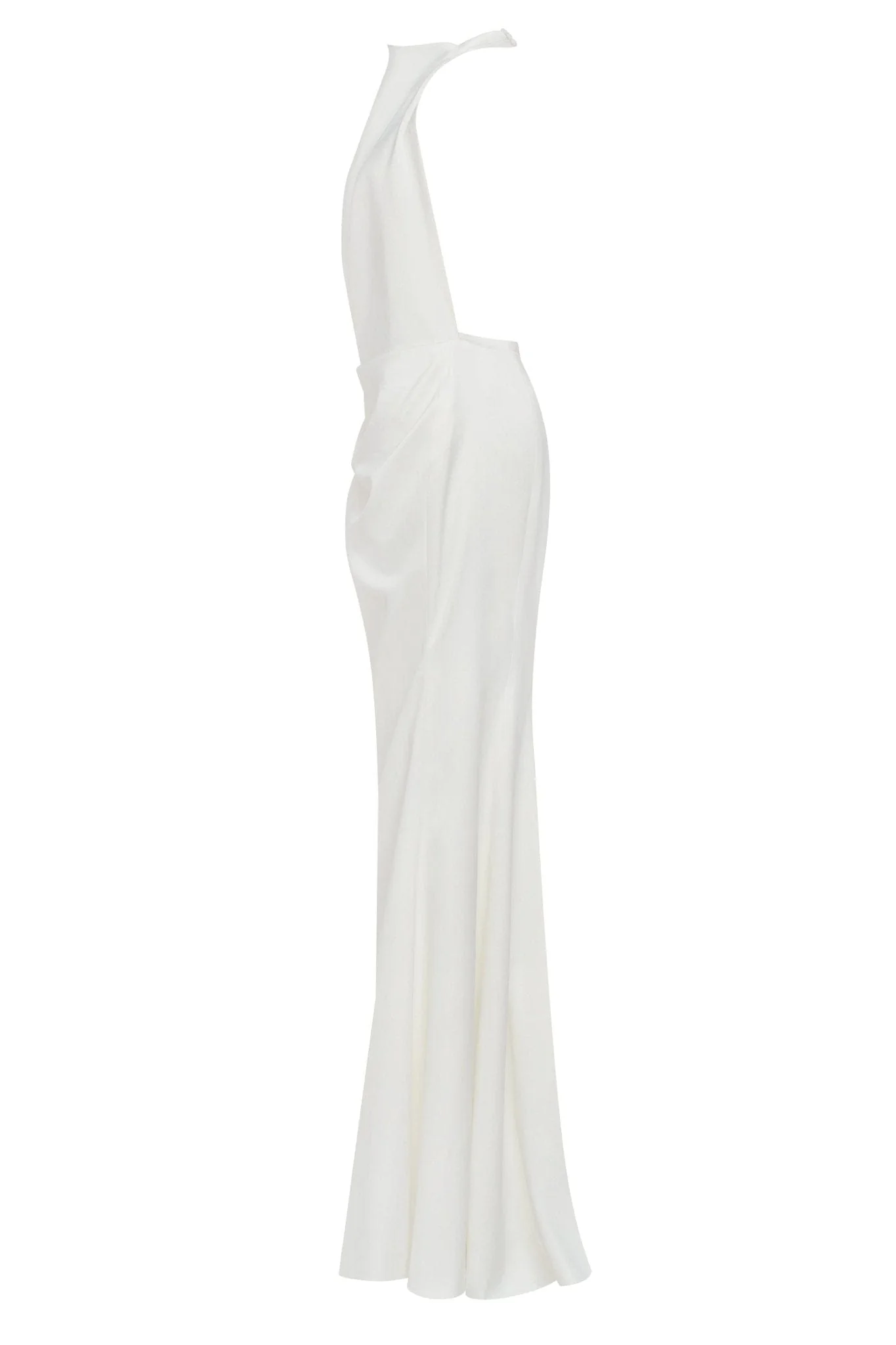 White Mock neck sleeveless low slit dress - Image 7